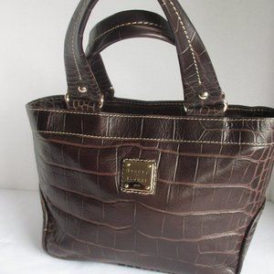 Dooney & Bourke Croc Embossed Dark Chocolate Purse
